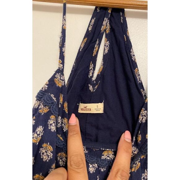 Hollister Blue Boho Vacation Resort Wear Printed Mini Dress Cover-up - Picture 2 of 3